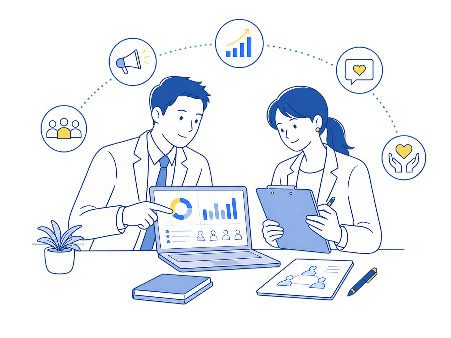 運営チームがデータと現場課題を確認する様子
